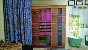 GrowStrong's HealthMate Infrared Sauna with Chromatherapy Lights